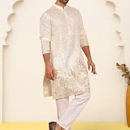 jompers Men Silk Blend Kurta Pyjama Set-picture-0