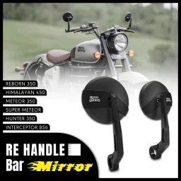 mikanix Manual Rear View Mirror For Royal Enfield Universal For Bike image 5
