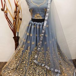 Fancy Designer Flared Embroidered Indo Western Party Lehenga-image-49
