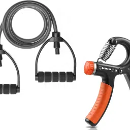 Single Toning Tube Resistance Band With Hand Gripper for Workout Fitness Accessory Kit Kit-image-33