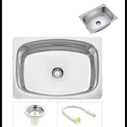 rakrish 16 × 18 × 8 kitchen sink Matte Finish 1.0 mm 1 302 grade with drain coupling 16 × 18 × 8 kitchen sink Matte Finish 1.0 mm 1 302 grade with drain coupling Vessel Sink-picture-23