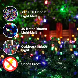 refulgix 210 LEDs 45 m Multicolor Color Changing String Rice Lights image 3