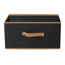 Kuber Industries Black & Brown Solid Foldable Multi-Purpose Storage Box image 4
