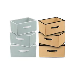 Kuber Industries Set Of 6 Solid Rectangular Foldable Storage Organizers-7