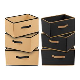 Kuber Industries Set Of 6 Solid Rectangular Foldable Storage Organizers-35