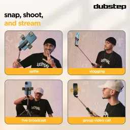Dubstep Flickstick Lit Smart Selfie Stick with 2 LED Fill Light, 360 Degree Rotation Bluetooth Selfie Stick image 4