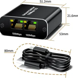 Sancy Ethernet Splitter 1 to 2, 1000Mbps Extend Network Gaming Adapter Lan Adapter image 3