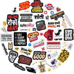 Tarbooz StickEra S1EP1 Vinyl Stickers Pack of 54 for Laptop,Mobile,Case,Gadgets,Car,Bike Vinly Laptop Decal 15.5-image-22
