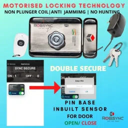 Robsync Metal Electronic Door Lock with Remote & Inbuilt WiFi Controller Main Gate Lock Smart Door Lock image 2