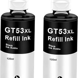gAdi GT53XL 135ml For Deskjet 310,315,319,410,415,419,GT5810 GT5820 Printer Black - Twin Pack Ink Bottle-image-15