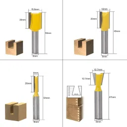 uptoak 8mm Shank Router Bit Set Woodworking Cutter Tool with Wooden Case 12pcs Router Bits Drill image 3