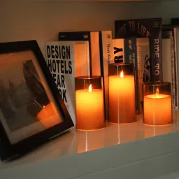 verox Acrylic Flameless LED Candles with Remote Control and Timer - AA Battery-Powered Candle image 2