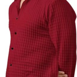 Men Regular Fit Self Design Spread Collar Casual Shirt-image-3