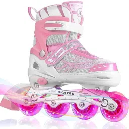 Inline Skates Adjustable Inline Roller Blades with LED Flash Lights Outdoor toy-3