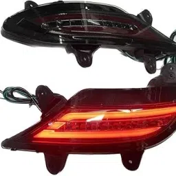 dda enterprises Rear Reflector light for creta 2020 matrix+scan 4function yellow indicator (2pc) Car Reflector Light image 2
