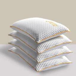 Bamboo Fabric Standard Size (25x16 inches) Memory Foam Solid Orthopaedic Pillow Pack of 4-19