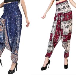 Printed Rayon Women Harem Pants-image-75