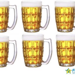 (Pack of 6) 400ml Glass Beer Mug Glass Set Beer Mug-20