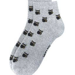 Mint & Oak Men Grey Melange & Brown Patterned Ankle-Length Socks image 3
