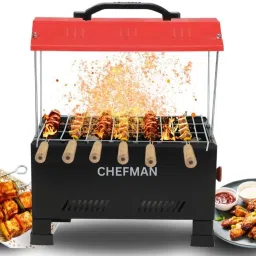 2-in-1 Portable Barbecue Grill for Home, Camping & Outdoor Cooking, Charcoal & Electric Tandoor-image-21