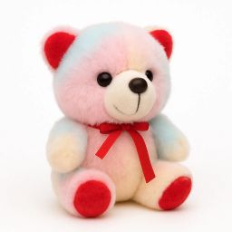 Soft Teddy Bear Pack of 1 – Multicolor Plush Toys with Red Ribbon - 6 inch-image-96