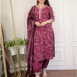 klosia Women Viscose Rayon Kurta Pant Dupatta Set-picture-48