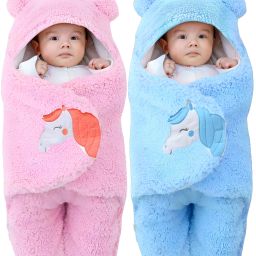 Embroidered Single Hooded Baby Blanket forMild Winter-image-38