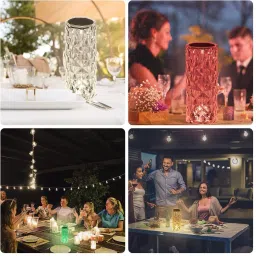 vda group Crystal Lamp, 16 Color Changing Rose Diamond Table Lamp, USB Rechargeable Touch Table Lamp image 5