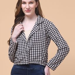 classi kaari Women Checkered Single Breasted Casual Blazer-picture-20