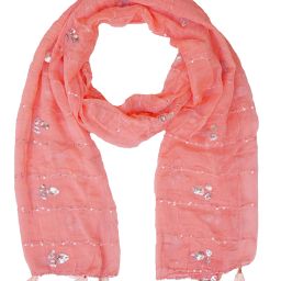 Chiffon Embroidered Peach Women Dupatta-image-58