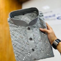 Men Embellished Pure Cotton Straight Kurta-picture-9