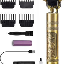 Leemoza Ultra Golden Cordless Trimmer, Multiple Comb, Shaver, Beard Quality Professional Trimmer 120 min Runtime 4 Length Settings-image-87