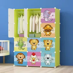 12-Door 10-Shelf Plastic Carbon Steel Collapsible Wardrobe-image-77