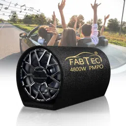 8 Inch Grey Active Car Bass Tube With Inbuilt Amplifier Powerful Audio and Deep Bass Subwoofer-image-4