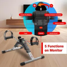 sharnga Mini Cycle Pedal Exerciser with Fixing Strap, Adjustable Resistance and Display Mini Pedal Exerciser Cycle image 3