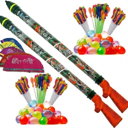 (2 Pubg Pichkari +6 Magic Balloon +10 Holi Cap)for Kids Holi & Pool Party Fun Water Gun-image-53
