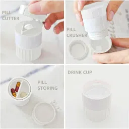 hsbtreads 3 in 1 Function Tablet/Pill Cutter Tablet Cutter 3 In 1 Manual Pill Cutter/Crusher image 2