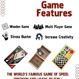 vediva 3in1 String Hockey with Chess and Ludo, Fast Sling Puck Game Board String Hockey Party & Fun Board Game image 4