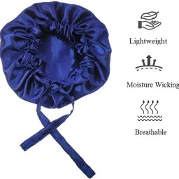 Satin Silk Sleep Cap with Adjustable tie band Soft Night Sleep Hat Hair Bonnet-image-74