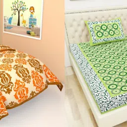 140 TC Cotton Single Jaipuri Prints Flat Bedsheet-image-88
