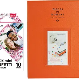 FUJIFILM Mini 10X1 confetti Instant Film With 128-sheet Orange Album for mini Film Roll-69