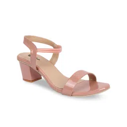 Picktoes Pink Textured Block Heels image 5