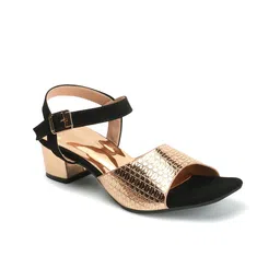 ICONICS Textured Open Toe Block Heels image 3