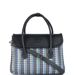 ZOUK Abstract Printed Structured Jute Handheld Bag image 3