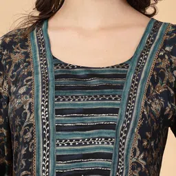 Nayam By Lakshita Floral Printed Regular Thread Work Kurta with Trouser & Dupatta image 2