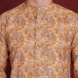 Anouk Floral Printed Regular Cotton Kurta With Pyjamas image 2