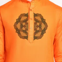 DEVOILER Ethnic Motifs Printed Band Collar Regular Kurta with Pyjamas image 4