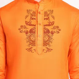 DEVOILER Ethnic Motifs Printed Band Collar Regular Kurta With Pyjamas image 4