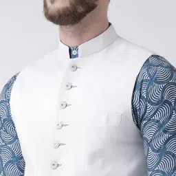 Hangup Men Printed Kurta with Pyjamas & Nehru Jacket image 5
