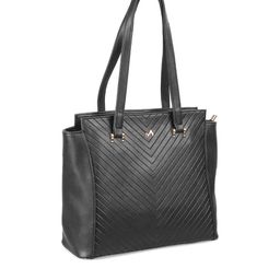 Metro Textured Structured Shoulder Bag with Quilted image 2
